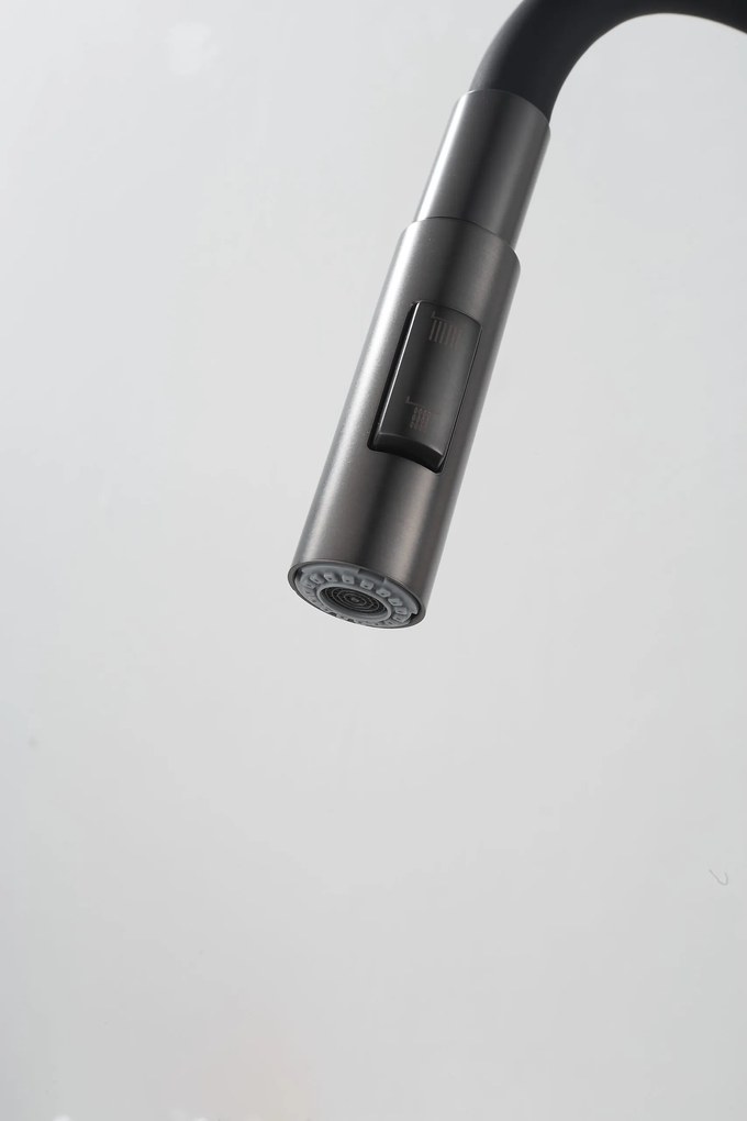 Gamma Flex 4000, stojanková drezová batéria s flexibilným ramenom, 2-funkčný výtok, čierna-grafitová, GMA-BFX-4000GM