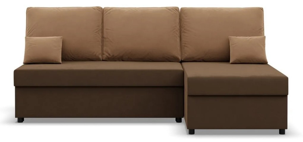 Rohová rozkladacia sedacia súprava DELI Hnedá/hnedá I