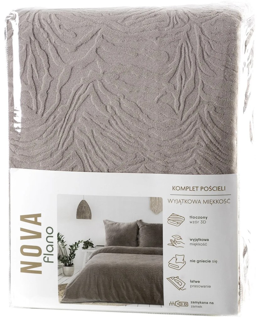 OBLIEČKY Z MIKROVLÁKNA FLANO 200X220 CM, 2 KS 70X80 CM BÉŽOVÁ