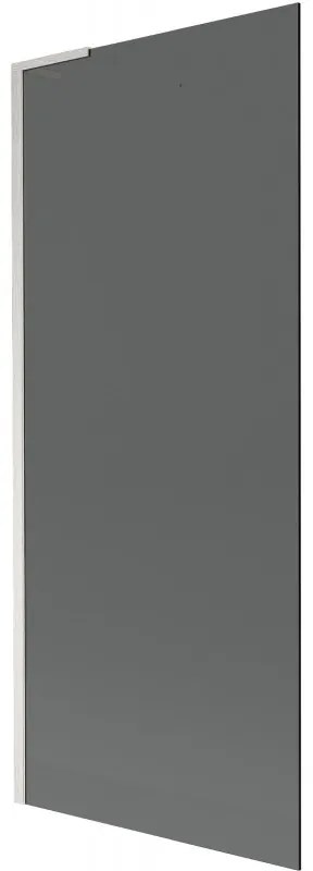 Mexen Next L, 1-krídlová vaňová zástena 80 x 150 cm, 6mm šedé sklo, 6mm číre sklo, profil brúsená oceľ, 895-080-000-03-40-97