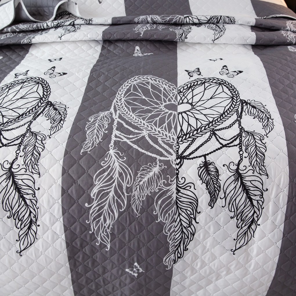 Prehoz na posteľ TIRSO sivo-biely Rozmer: 220 x 240 cm