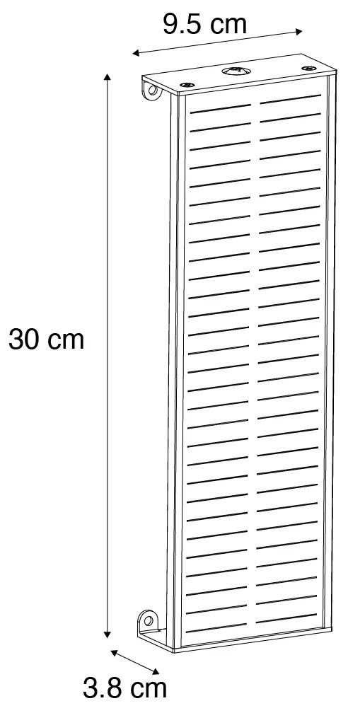 Vonkajšie nástenné svietidlo čierne 30 cm vrátane LED 4-stupňové stmievateľné so solárnym panelom - Serena