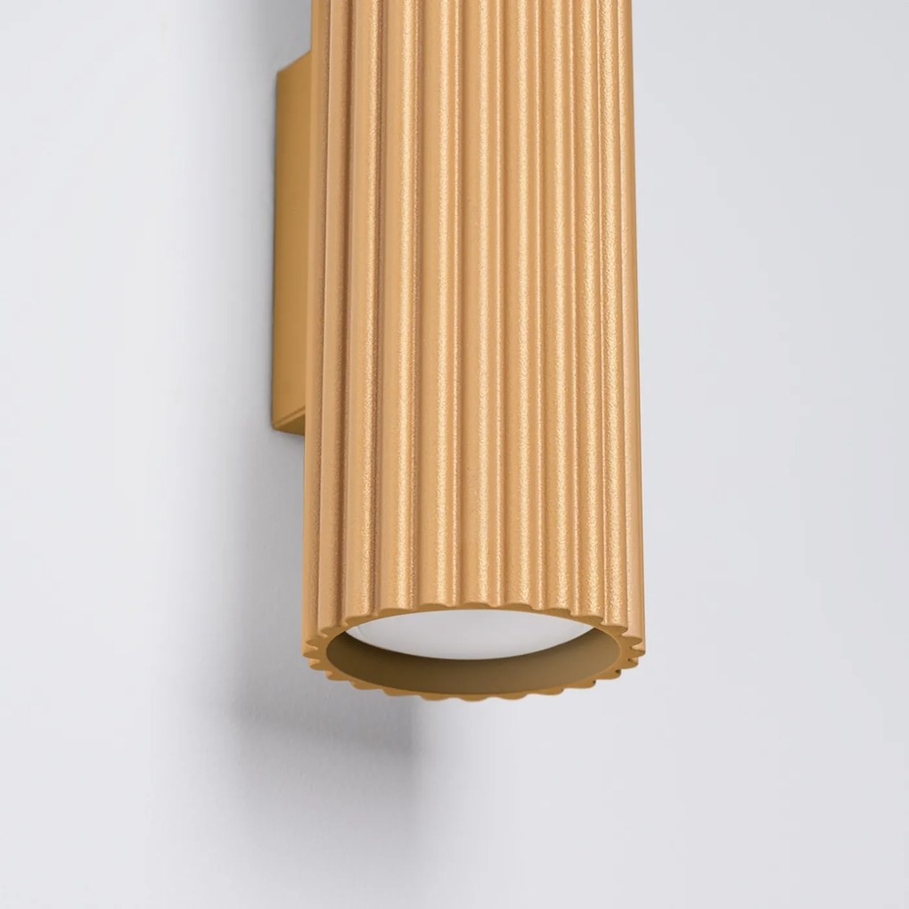 Nástenné svietidlo Karbon, 1x zlaté kovové tienidlo, (30 cm)