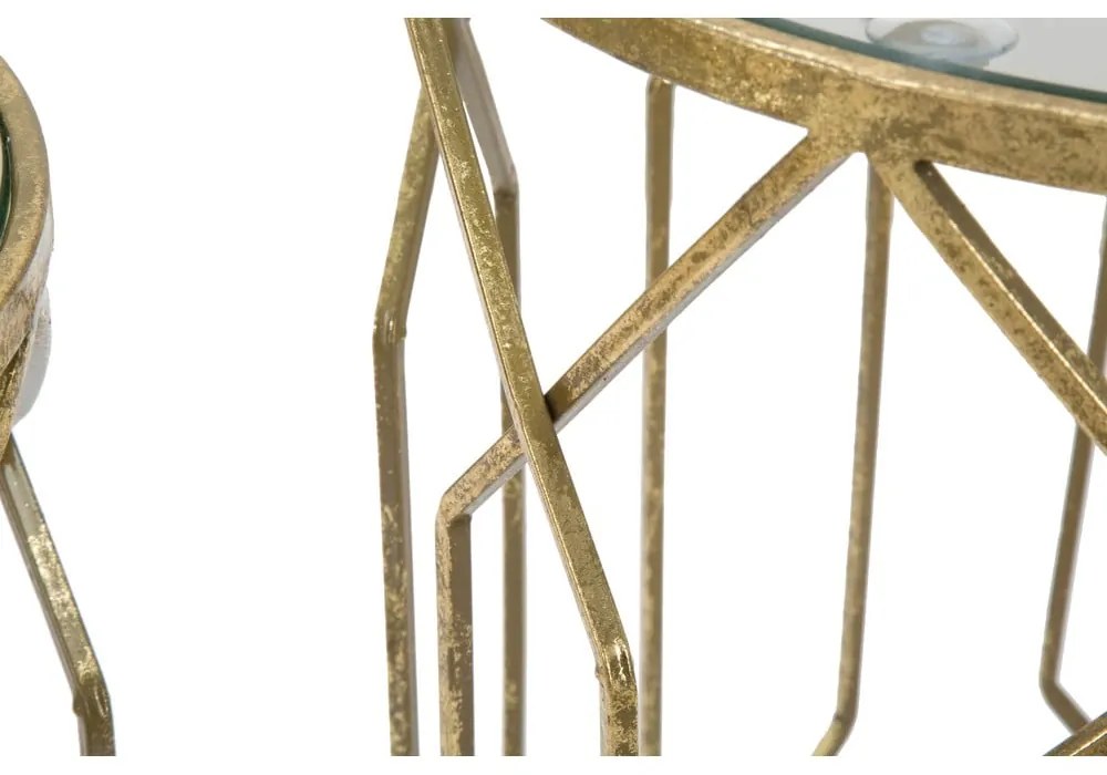 Okrúhle odkladacie stolíky v súprave 2 ks so sklenenou doskou ø 42 cm Tunisi – Mauro Ferretti