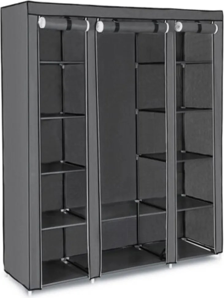 Prenosná látková skriňa, šatník CLOSET, 150x175x45cm, šedá SongmicsHome