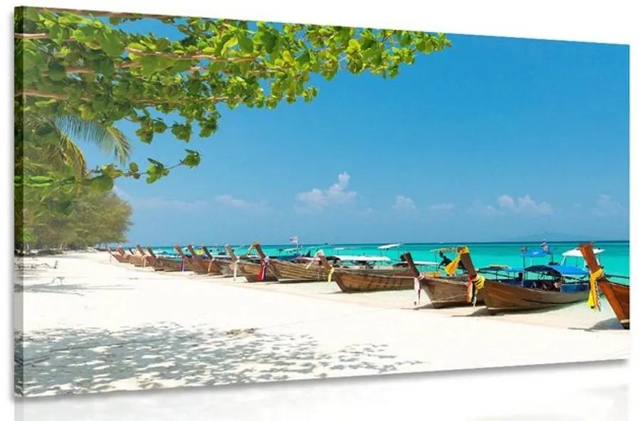 Obraz biela piesočnatá pláž na ostrove Bamboo - 90x60