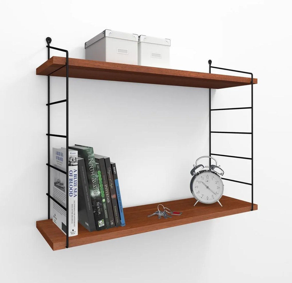 Nástenná polica ARMONI 72 cm jelša/čierna