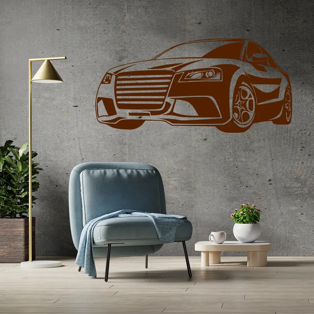 Veselá Stena Samolepka Auto Audi Farba: žltá, Veľkosť: 80 x 40 cm