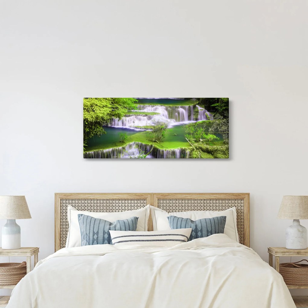 Obrázok - Vodopády Huay Mae Khamin, Kanchanaburi, Thajsko (120x50 cm)