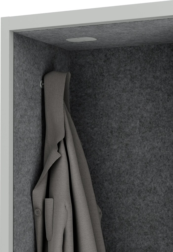 Akustická kabína SALLY MentalBox 600 mm – sivý korpus, tmavosivé sedadlo