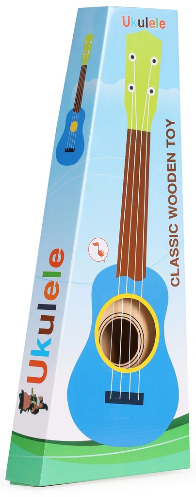 Detská gitara so 4 nylonovými strunami, drevená