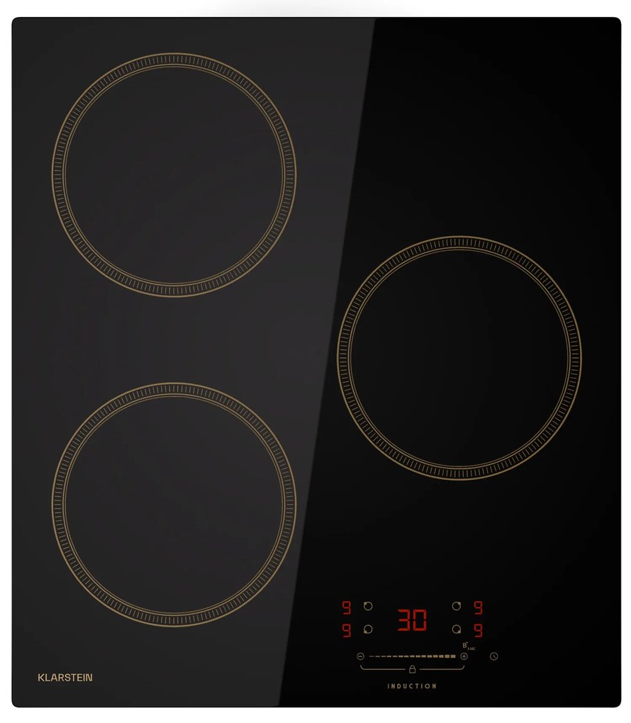 Klarstein Victoria indukčná varná doska, 45 cm, 6 600 W, 3 varné zóny, ovládanie posuvníkom, boost