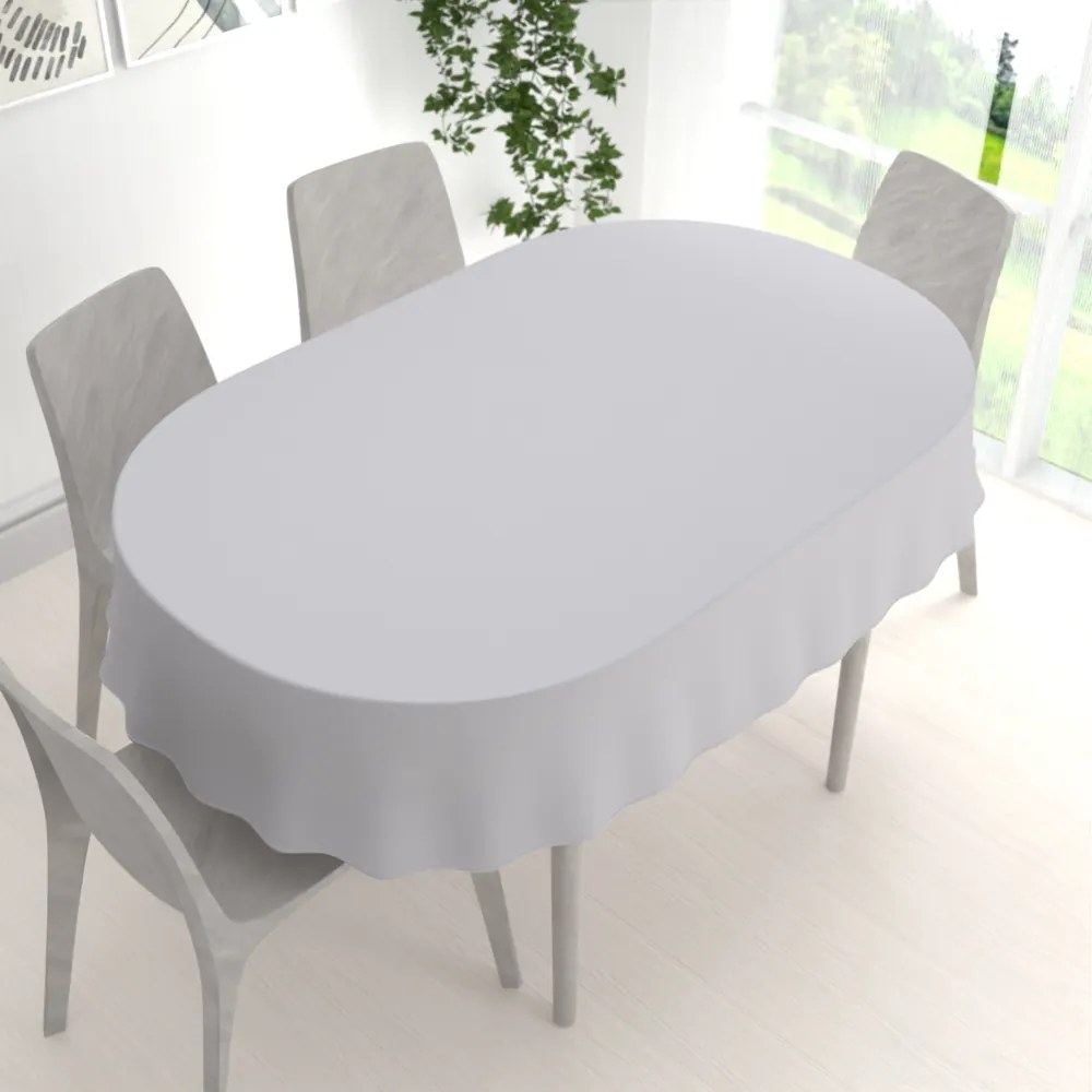 Biante Dekoračný oválny obrus Rongo RG-016 Svetlo sivý 120x180 cm