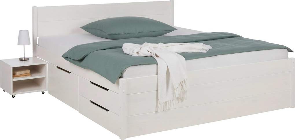 XXXLutz POSTEĽ S ÚLOŽNÝM PRIESTOROM, 160/200 cm, biela Zandiara - Online Only spálne - 000528046803