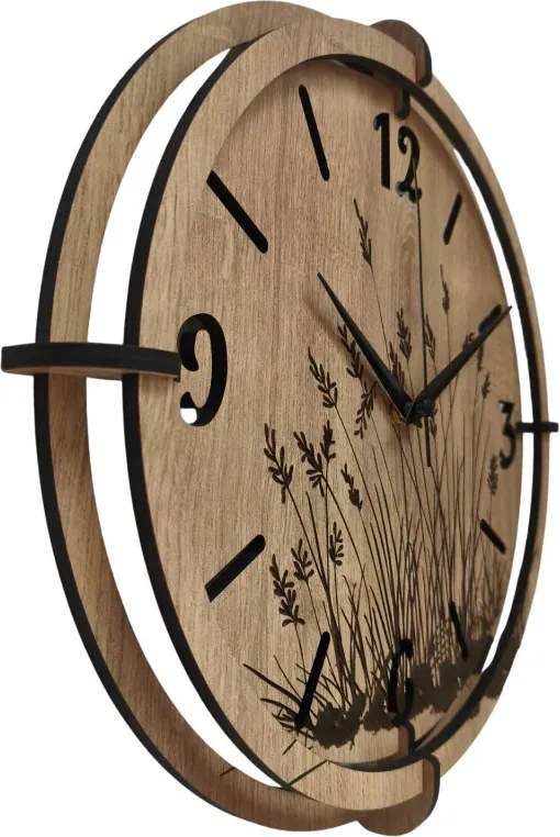 Moderné drevené hodiny Dub – dizajn Lúčne trávy | SENTOP HDF0590-OAK-HLIFAX