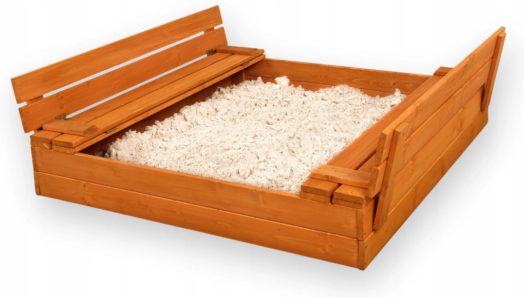 Pieskovisko drevené 120x120 cm uzatvárateľné - impregnované