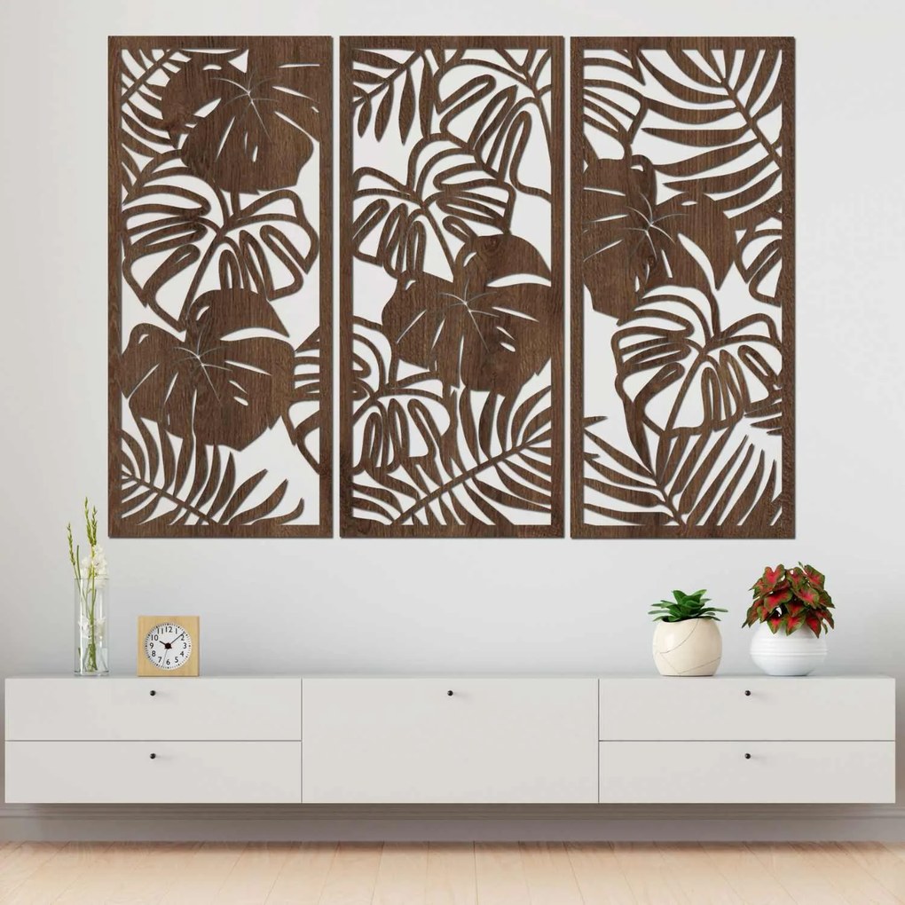 Tropické listy monstera a papraď | LIBOGA: HDF - Javor 60 x 45 cm 4491-101731 HDF0533