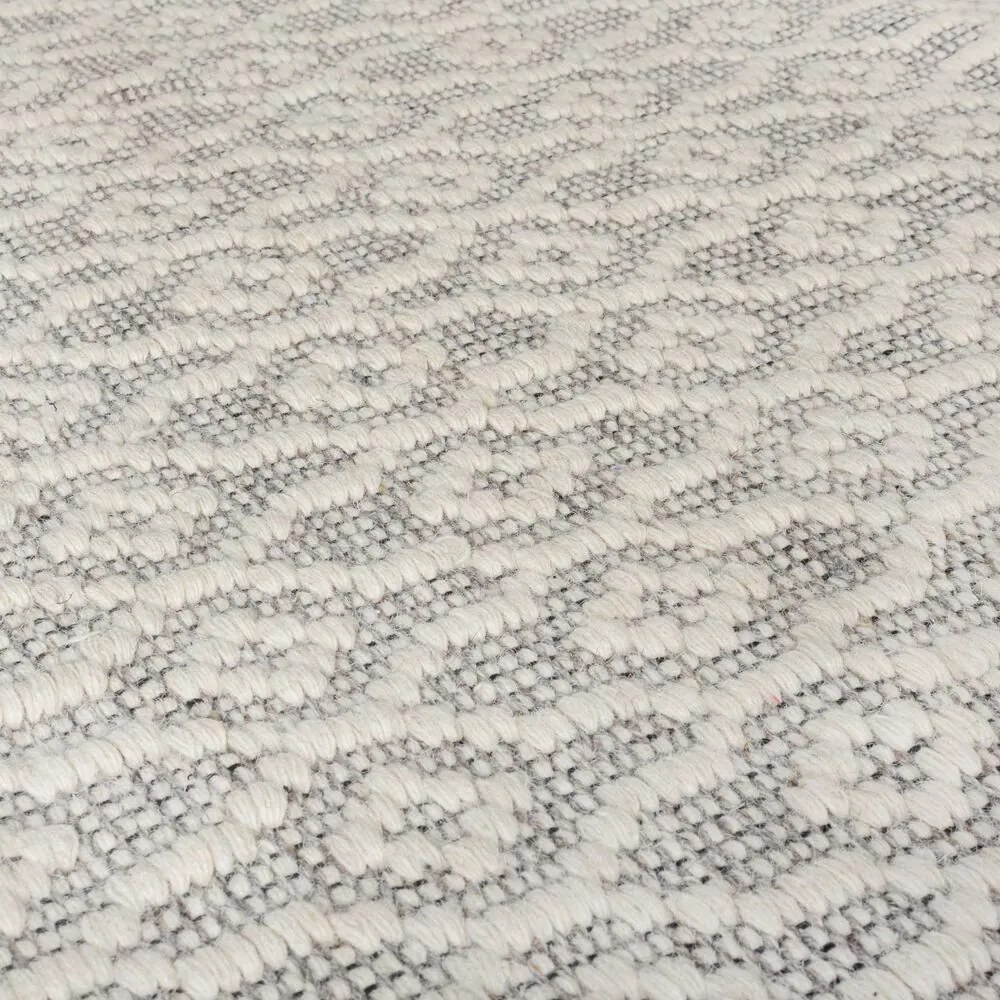 Ručne tkaný kusový koberec Nur Wool Dream Grey/Ivory, 120x170, šedá, obývacia izba, Flair Rugs