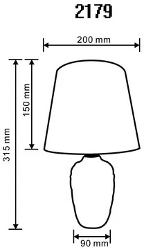 Stolná lampa s tienidlom čierno-biela 31,5 cm