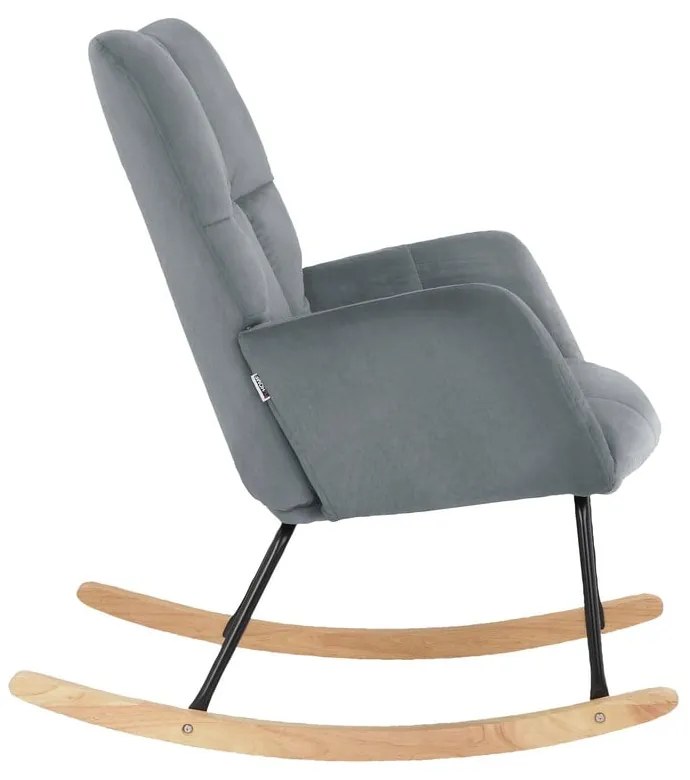 Sivé zamatové hojdacie kreslo Elza – Støraa