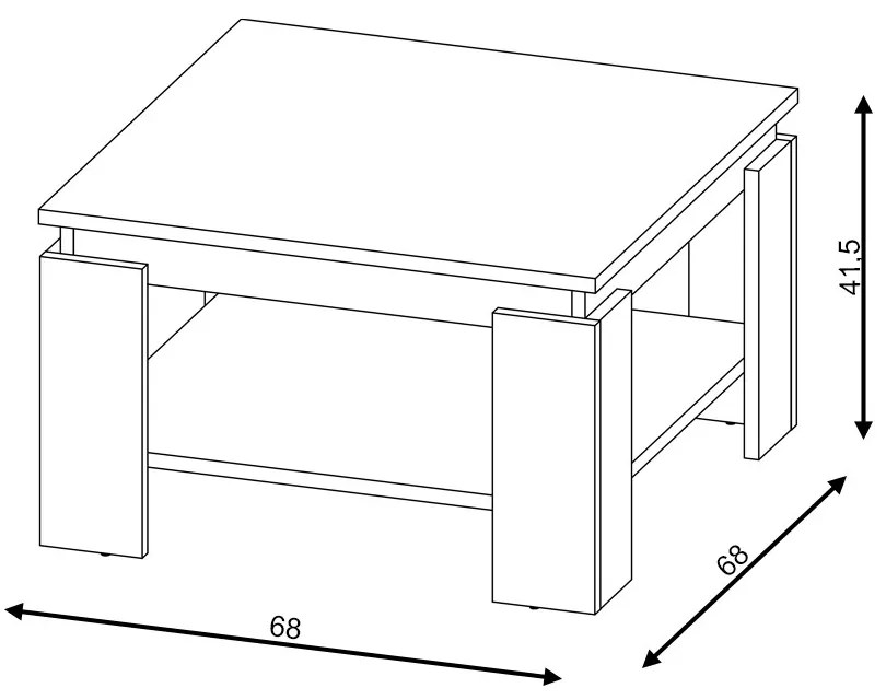 Konferenční stolek Tinto 68 cm bílý/antracit