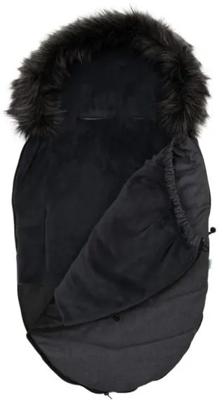 NEW BABY Detsky fusak NEW BABY s kožušinou tmavo sivý