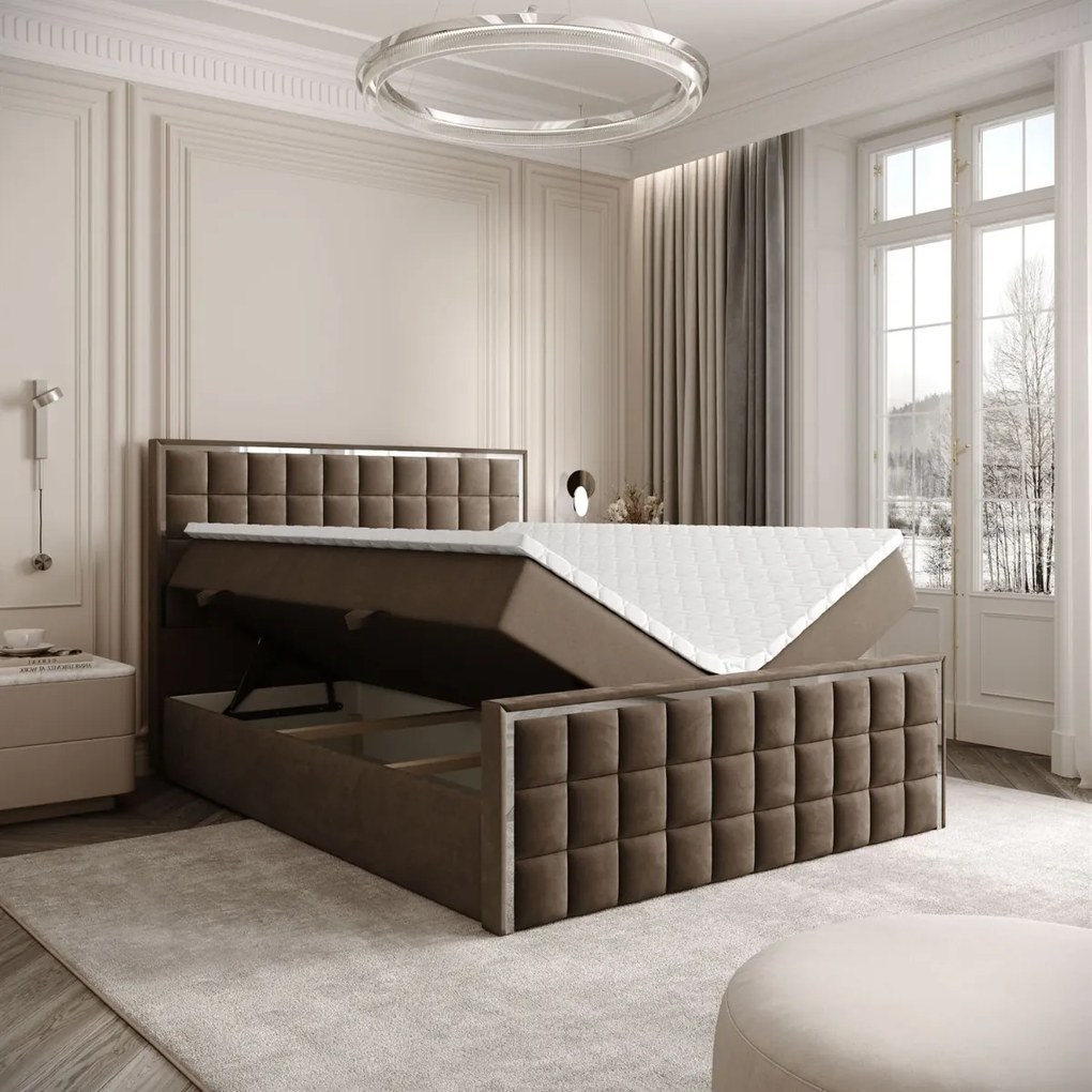 VYSOKÁ ČALÚNENÁ POSTEĽ NOEMI SILVER 180X200 ROYAL VELVET 196