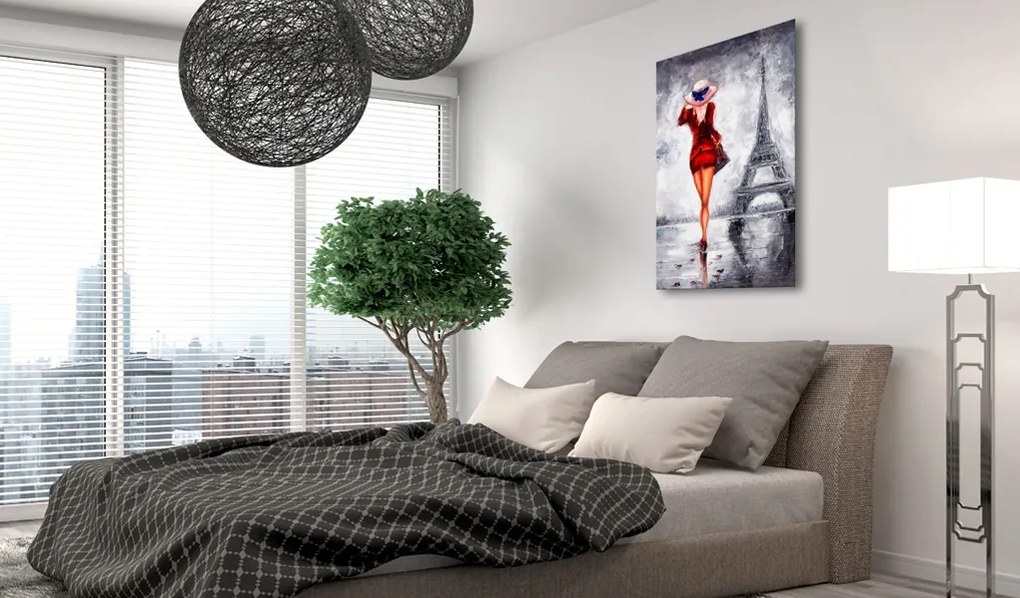 Artgeist Obraz - Lady in Paris Veľkosť: 60x90, Verzia: Premium Print