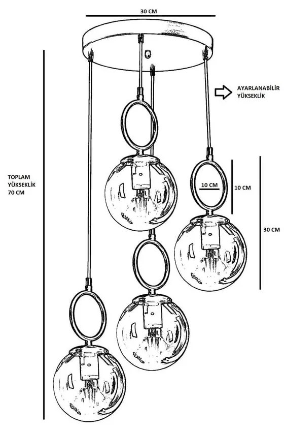 Závesné svietidlo v bielo-zlatej farbe so skleneným tienidlom ø 30 cm Morino – Opviq lights