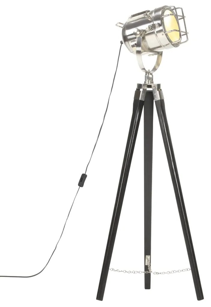 vidaXL Lampa na statíve čierna 97 cm mangovníkový masív