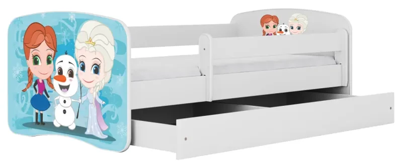Kocot kids Detská posteľ Babydreams Ľadové kráľovstvo biela, varianta 80x180, bez šuplíků, bez matrace