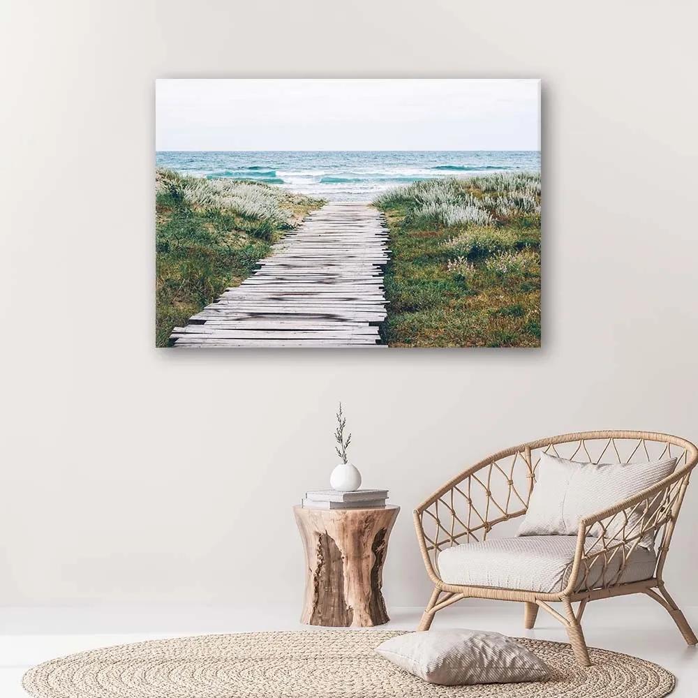 Obraz na plátně Cesta na pláž Mořská příroda - 100x70 cm
