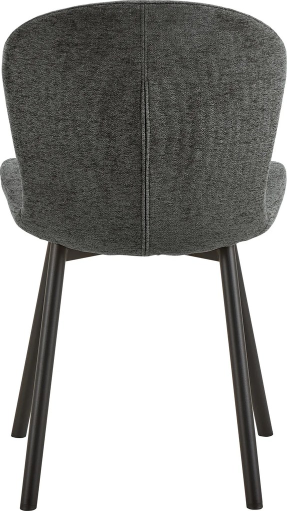 FIORA Tmavosivé (tkanina Apia 458)/čierny rám - MODERNÁ ČALÚNENÁ STOLIČKA DO OBÝVAČKY/ JEDÁLNE LOFT