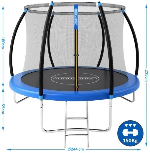 InternetovaZahrada Trampolína Ø244 cm s bezpečnostnou sieťou vo vnútri