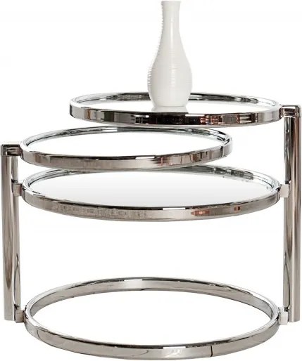 Odkladací stolík Art Deco 3 úrovne strieborný