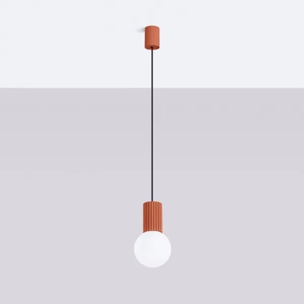 Sollux SL.1729 - Luster na lanku HALO 1xG9/8W/230V pr. 12 cm oranžová