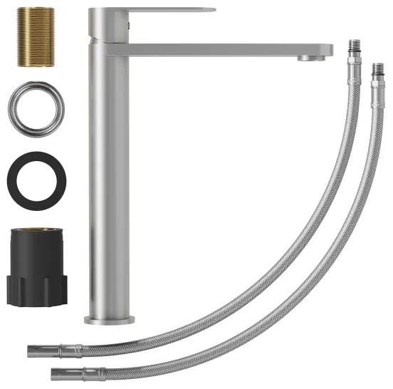 Umývadlová batéria TARNBY 27,3 cm, kartáčovaná nerezová oceľ