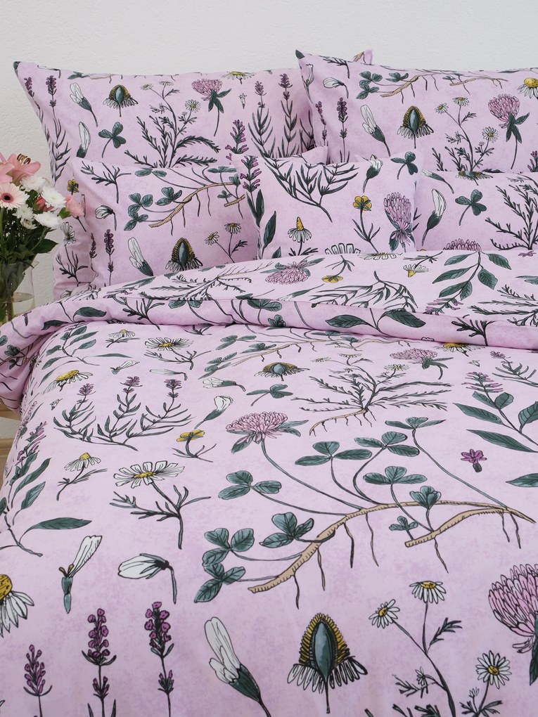 Francúzske bavlnené obliečky Renforcé - Herbár staroružové