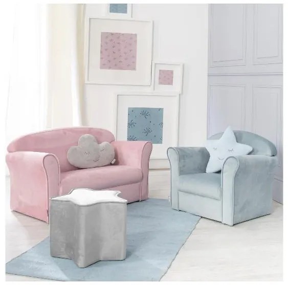 roba Detská pohovka (s lakťovou opierkou, bledofialová) (100397114)