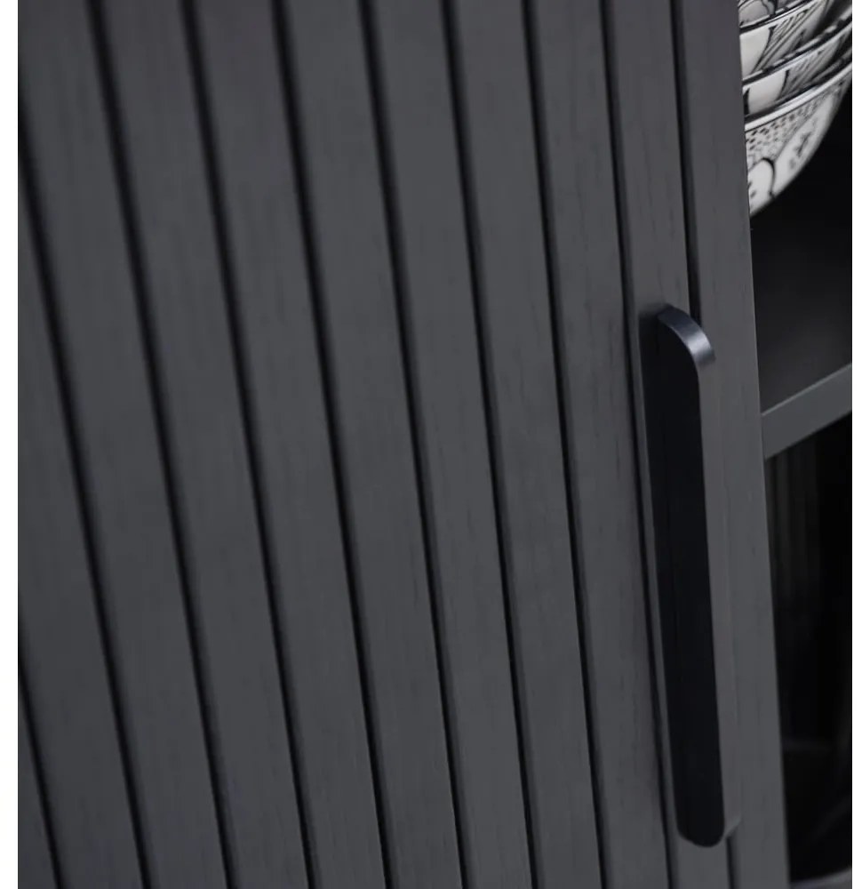 Čierny TV stolík v dekore duba 120x56 cm Nola – Unique Furniture