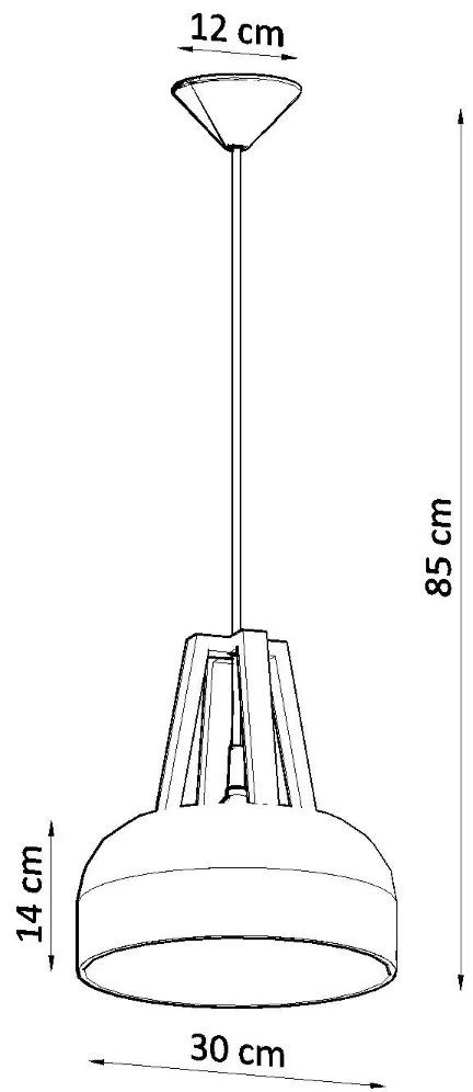 Závesné svietidlo Casco, 1x drevené/čierne kovové tienidlo
