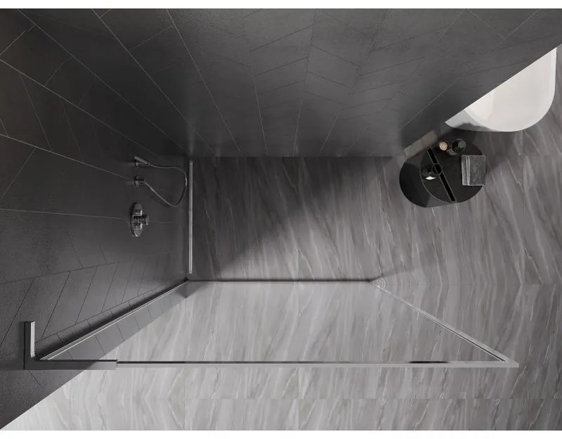 Mexen Kioto-F L, sprchová zástena s rámom 100 x 202 cm, 8 mm číre sklo, chrómový profil, 800-100-174-01-00