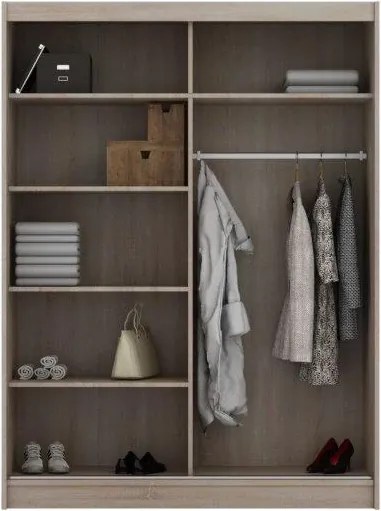 Šatníková skriňa Aruba, sonoma