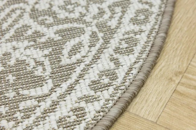 Obojstranný koberec BRUSSELS 205989/10610 béžový / krémový kruh