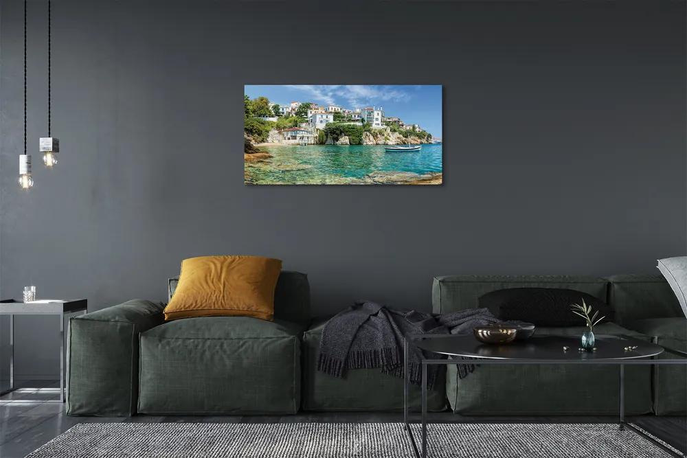 Obraz na plátne Grécko Sea mestského života 120x60 cm