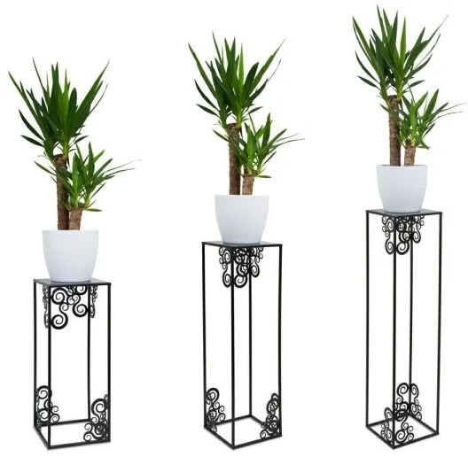 Stojan na kvety 80x24 cm čierna