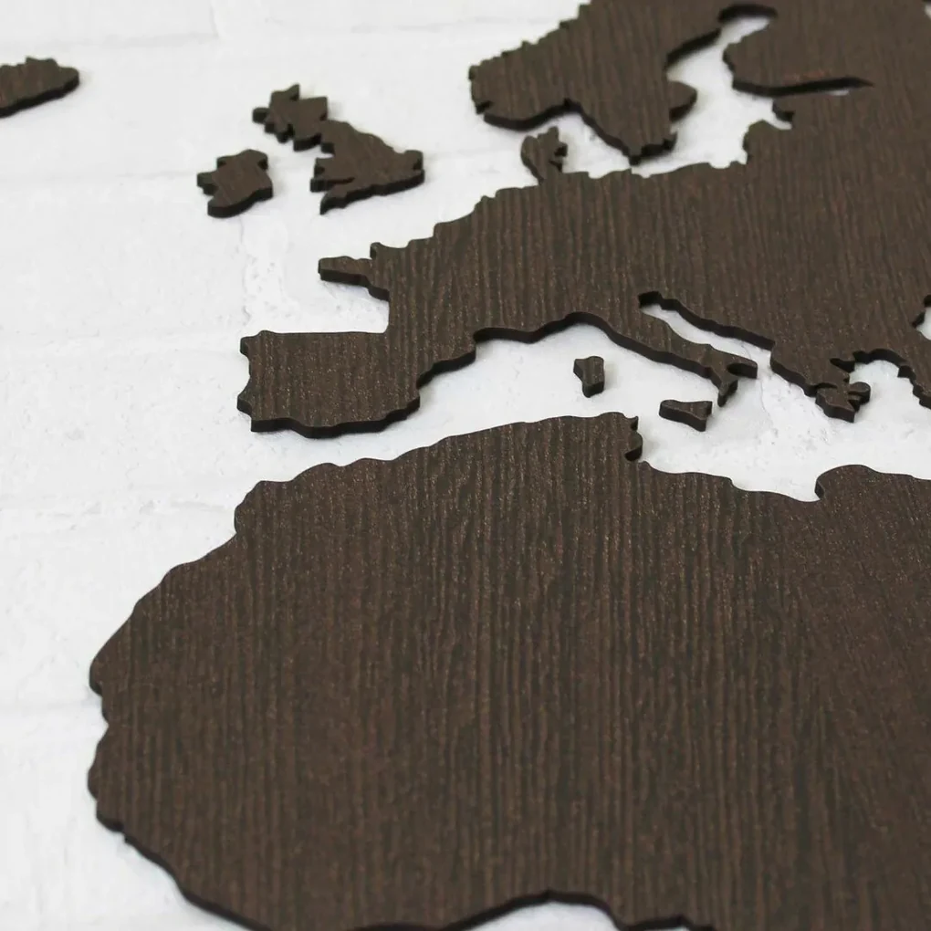 DUBLEZ | Drevená 3D mapa sveta na stenu