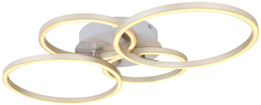 GLOBO Stropné dizajnové LED osvetlenie KENDY, 40W, teplá biela, strieborné