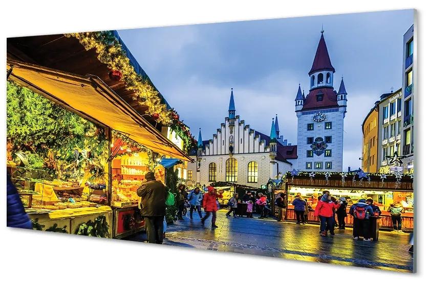 Sklenený obraz Nemecko Old Market prázdniny 125x50 cm