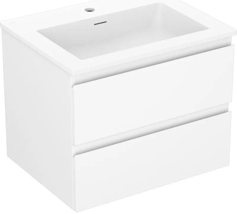 Mexen Orio, kúpeľňová skrinka 60 cm s umývadlom Otis, 2 zásuvky, biela matná, 91A10-06047-2-BFF01-W18M01